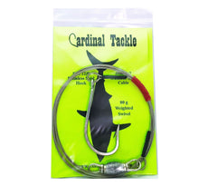 Load image into Gallery viewer, 480# Bright Cable Weighted Shark Rig- 12/0 SS Hook

