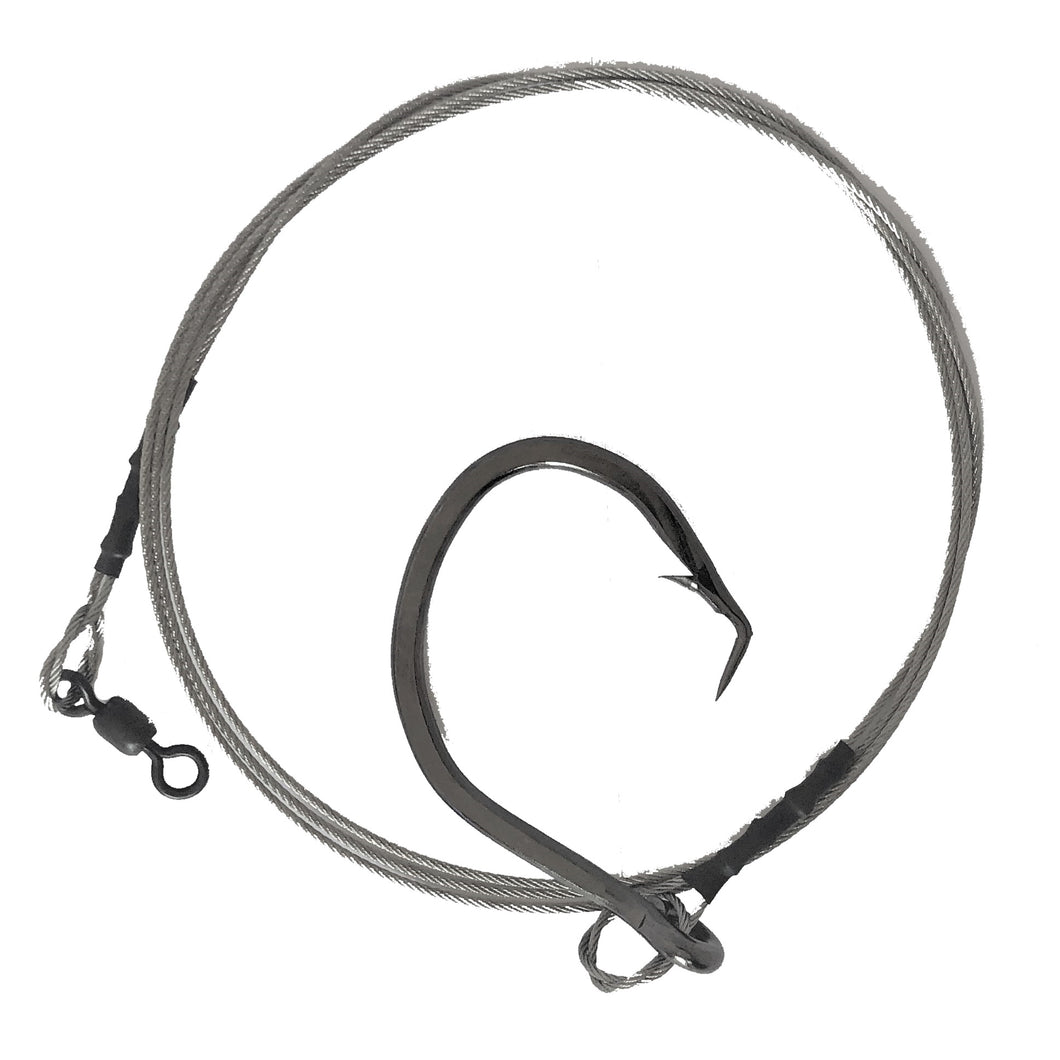 Short Shark Rig - 480# bright Cable 20/0 Circle Hook