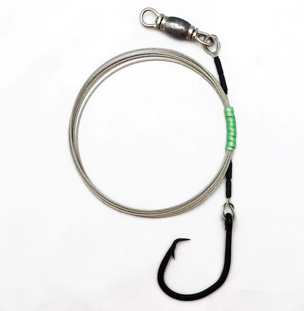480# Bright Cable Weighted Shark Rig- 20/0 Circle Hook