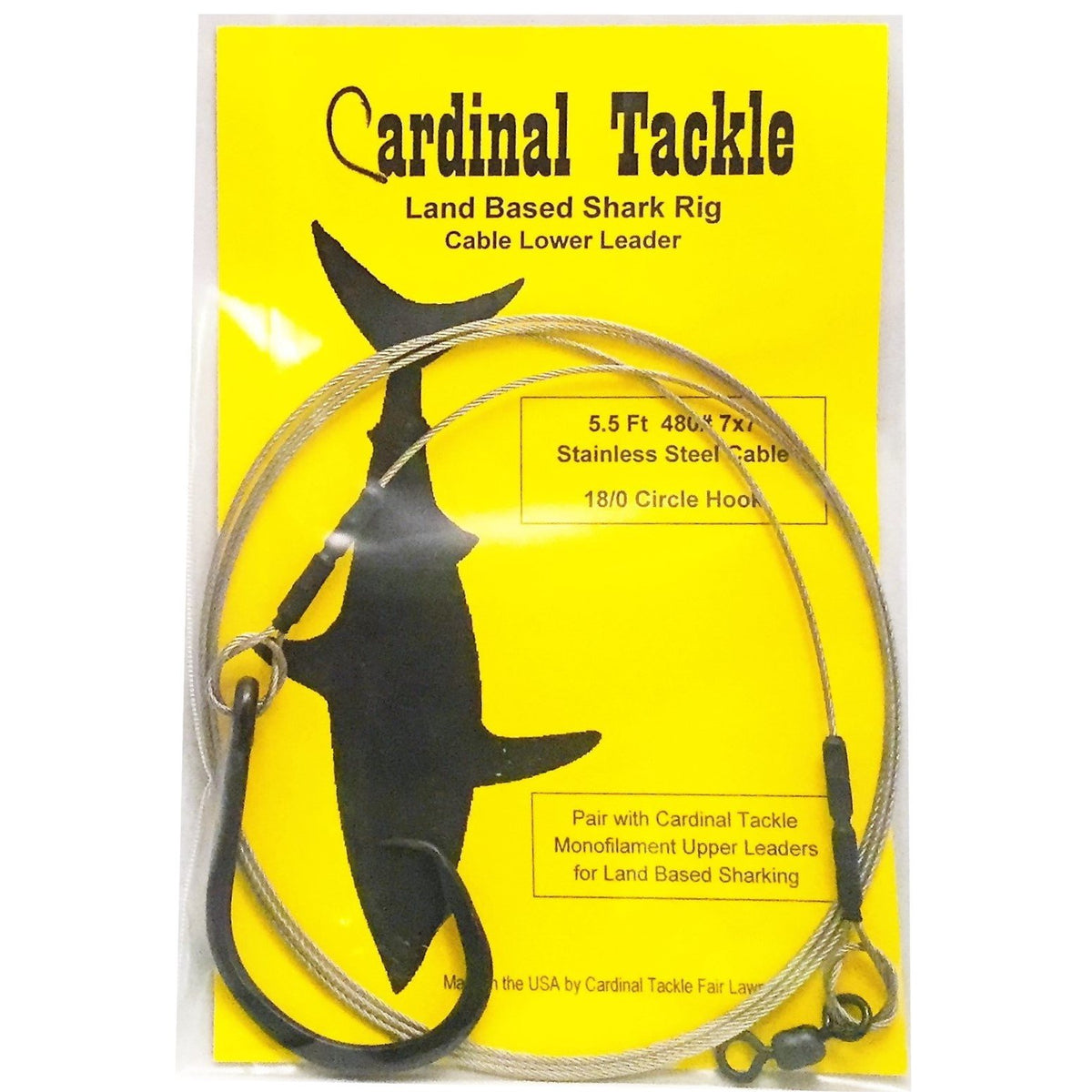Short Shark Rig - 480# Cable 18/0 Circle Hook – Cardinal Tackle
